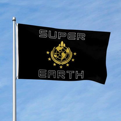 Super Earth Black flag 3x5ft banner man cave