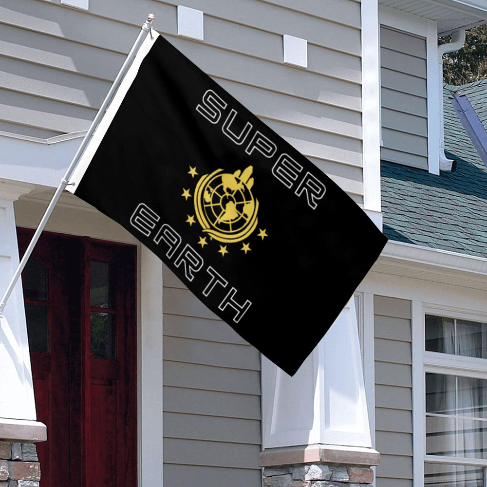Super Earth Black flag 3x5ft banner man cave