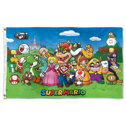 "Super Mario Bros Full Cast" Theme flag 3x5ft banner man cave