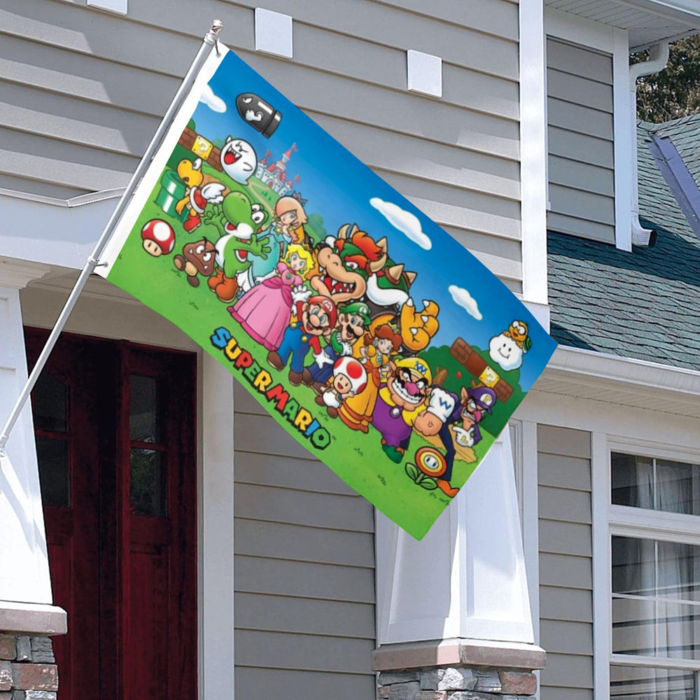"Super Mario Bros Full Cast" Theme flag 3x5ft banner man cave