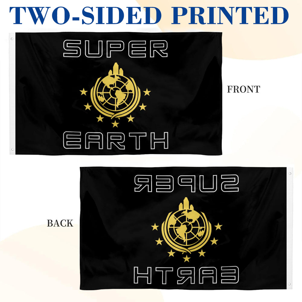 Super Earth Black flag 3x5ft banner man cave