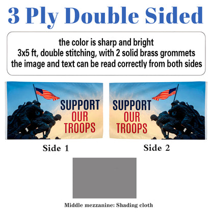 Support Our Troops flag 3x5ft banner man cave