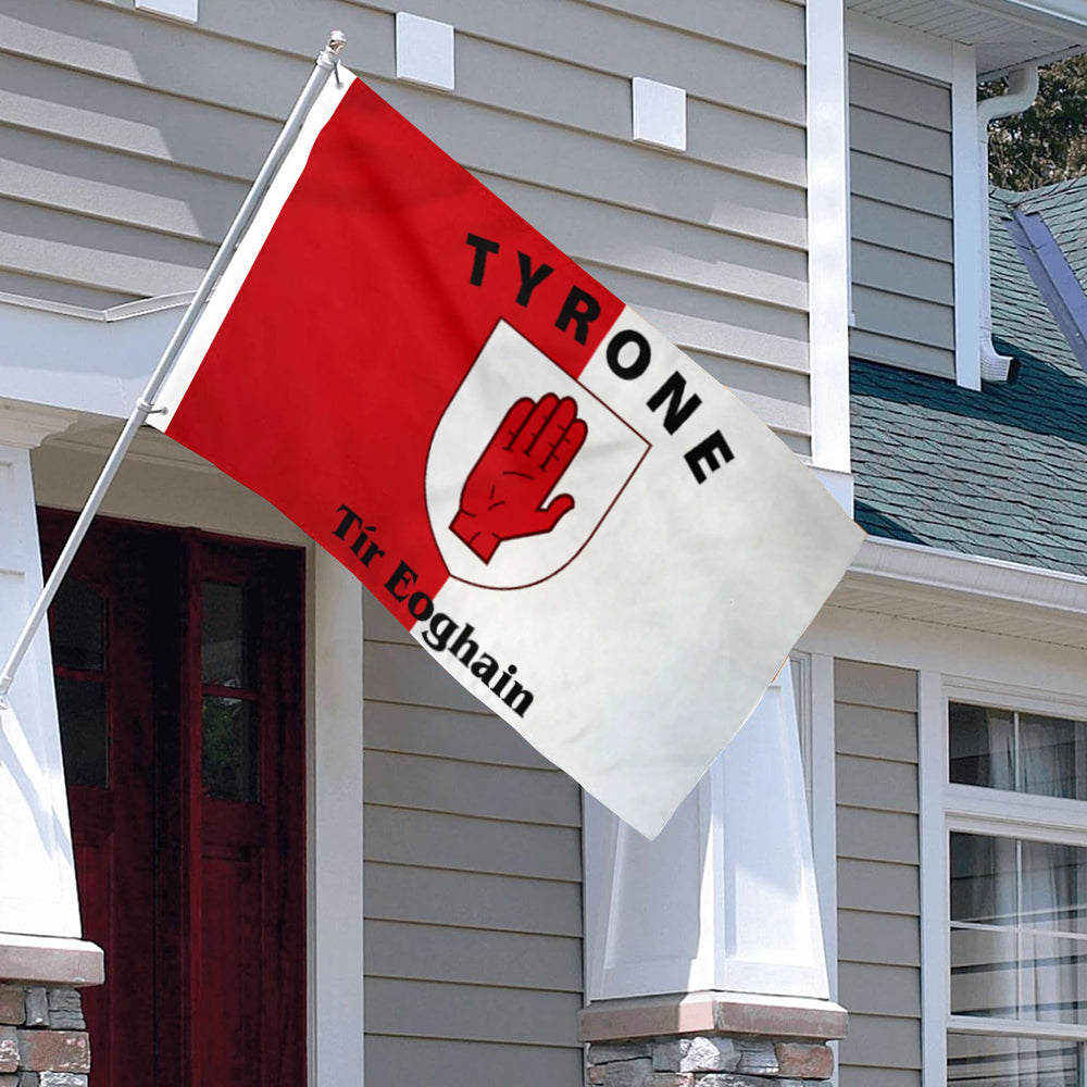Tyrone, Ireland Theme Flag: 3x5ft Man Cave Irish Regional Culture-Style Banner