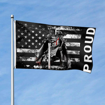 Templar Knights Black American flag 3x5ft banner man cave