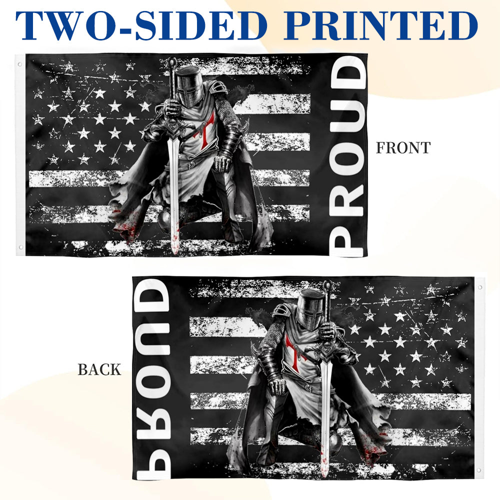 Templar Knights Black American flag 3x5ft banner man cave