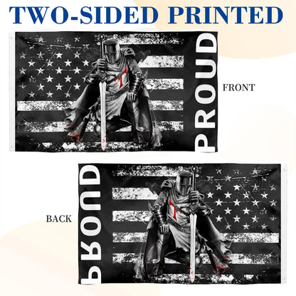 Templar Knights Black American flag 3x5ft banner man cave