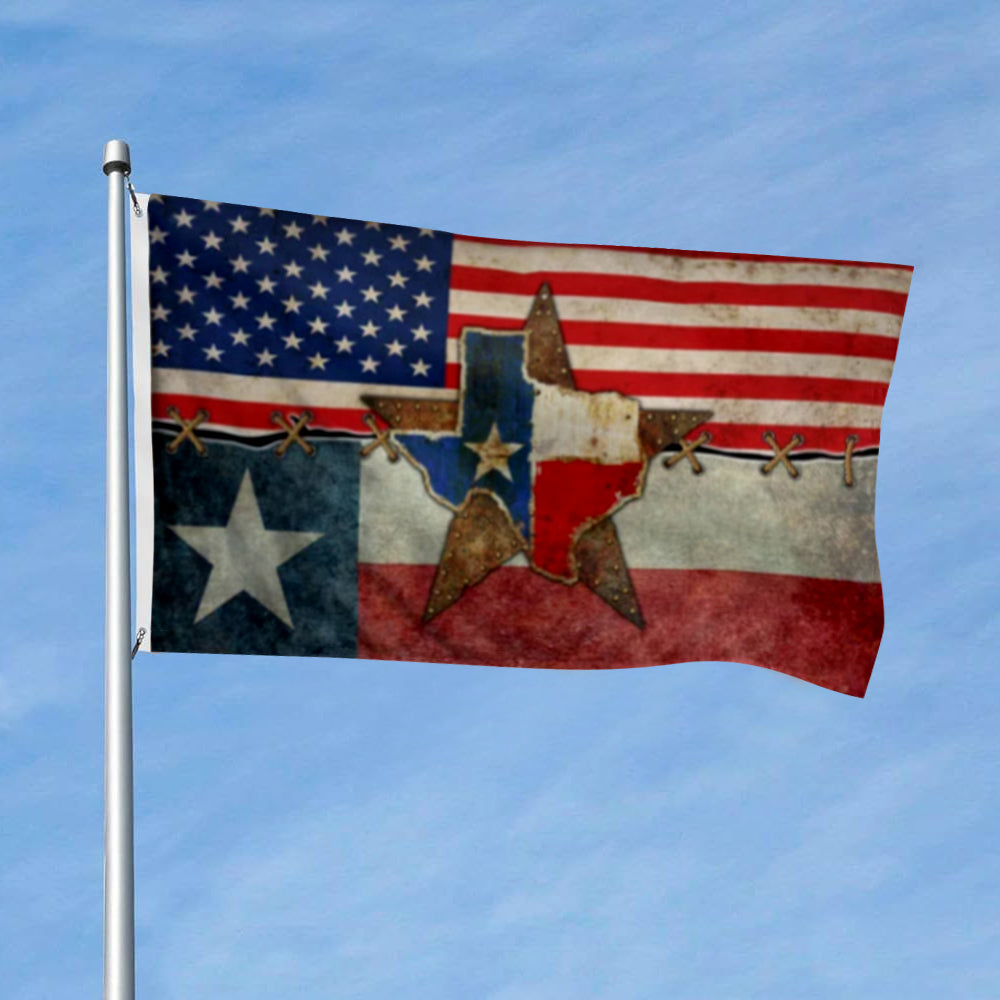 Texas American flag 3x5ft banner man cave