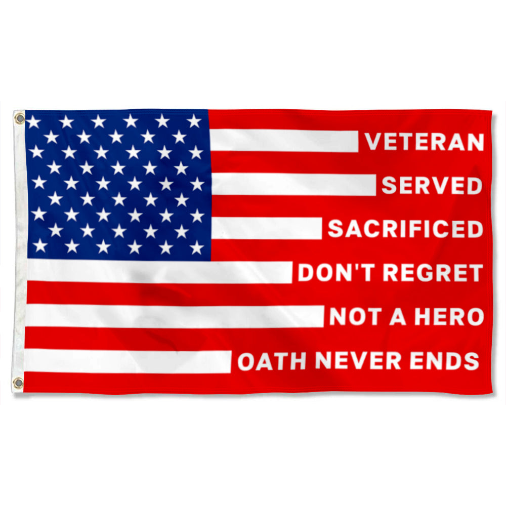 Thank You Veterans Honoring All Who Served Red flag 3x5ft banner man cave