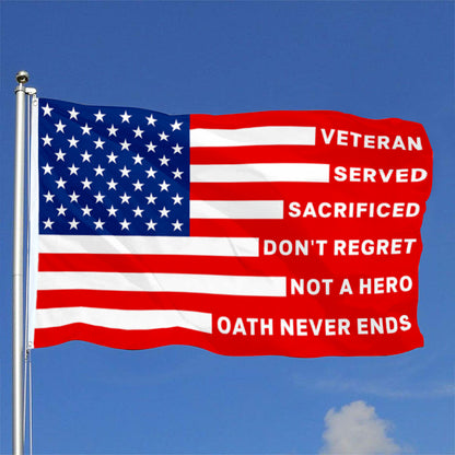 Thank You Veterans Honoring All Who Served Red flag 3x5ft banner man cave