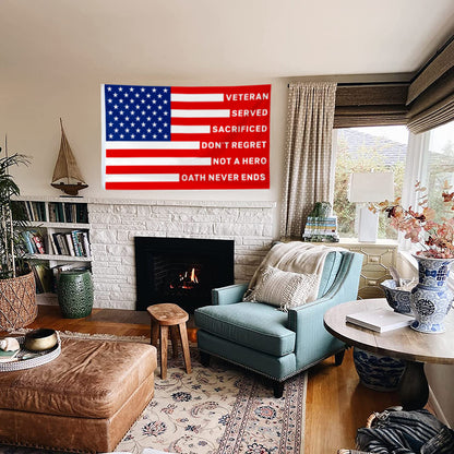 Thank You Veterans Honoring All Who Served Red flag 3x5ft banner man cave