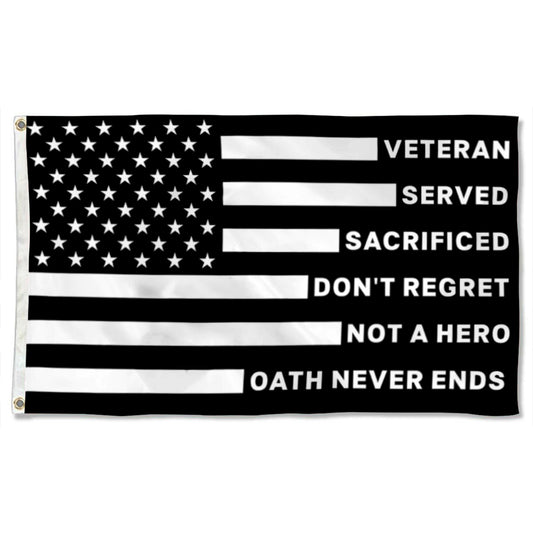 Thank You Veterans Honoring All Who Served Black flag 3x5ft banner man cave