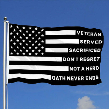 Thank You Veterans Honoring All Who Served Black flag 3x5ft banner man cave