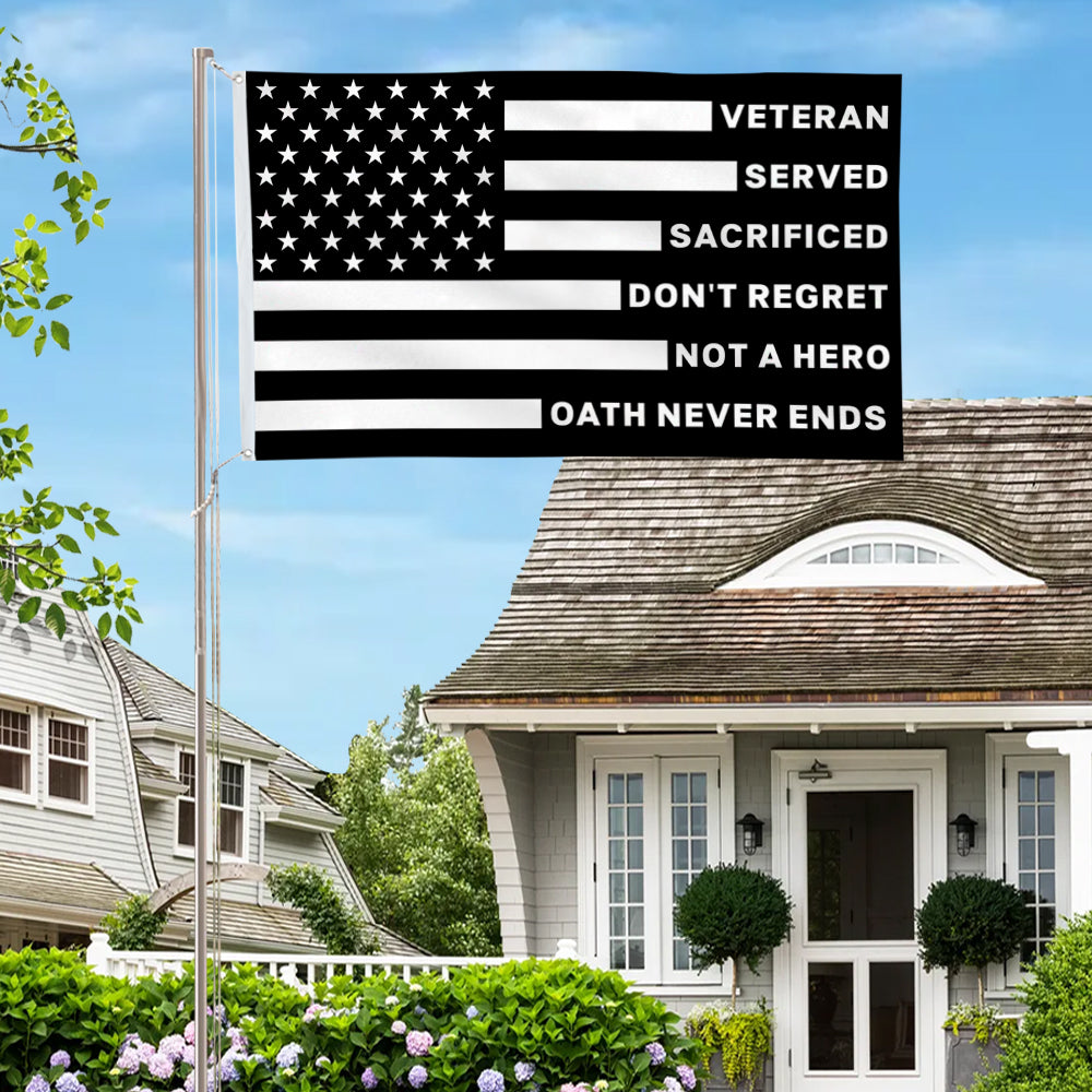 Thank You Veterans Honoring All Who Served Black flag 3x5ft banner man cave