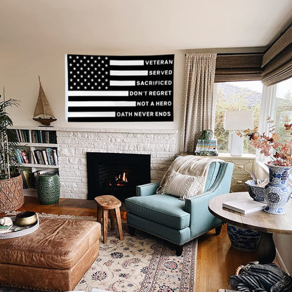 Thank You Veterans Honoring All Who Served Black flag 3x5ft banner man cave