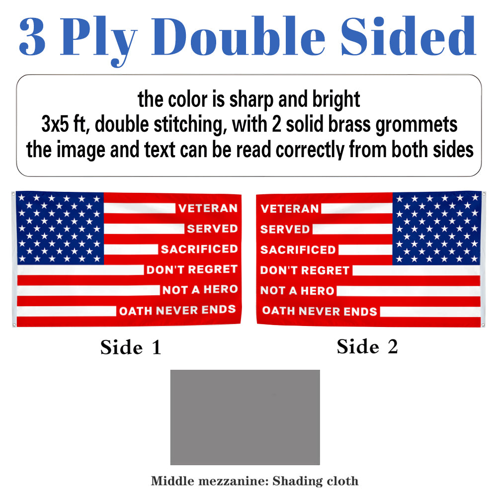 Thank You Veterans Honoring All Who Served Red flag 3x5ft banner man cave