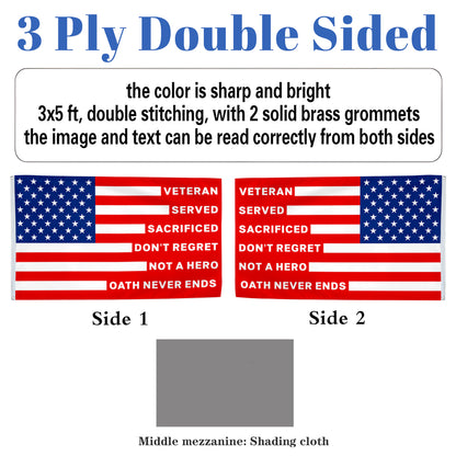 Thank You Veterans Honoring All Who Served Red flag 3x5ft banner man cave