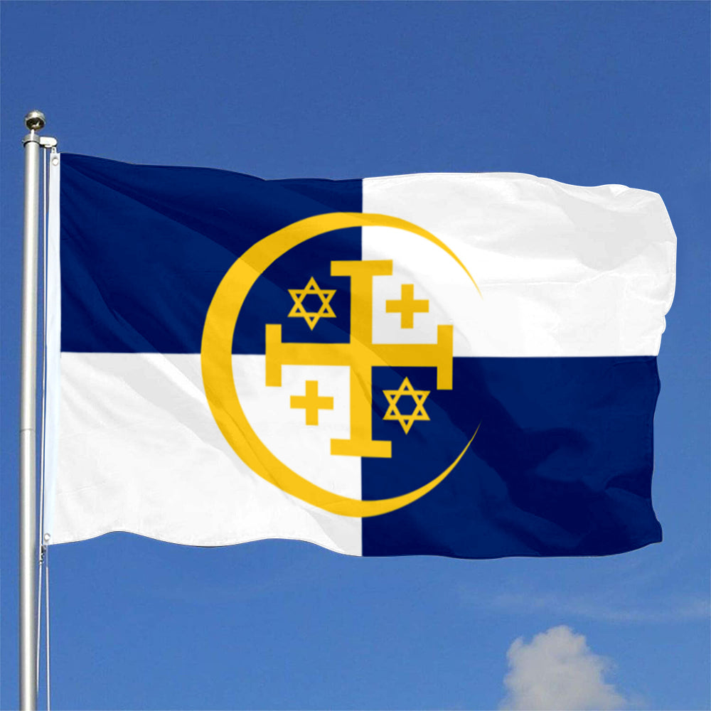 Thrice-Holy City of Jerusalem flag 3x5ft banner man cave