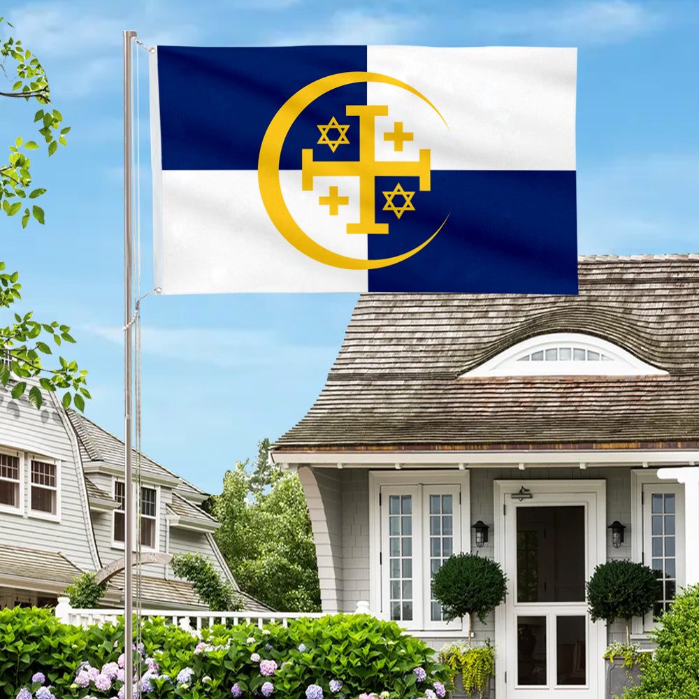 Thrice-Holy City of Jerusalem flag 3x5ft banner man cave