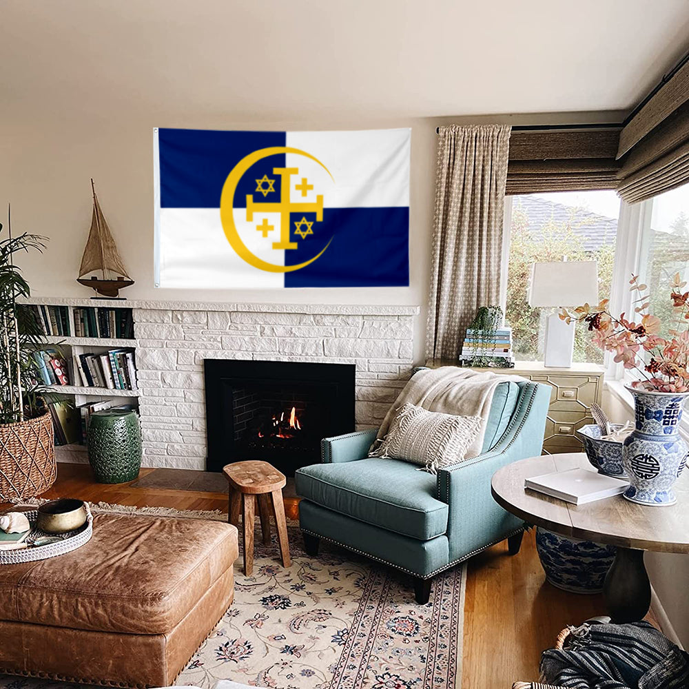 Thrice-Holy City of Jerusalem flag 3x5ft banner man cave