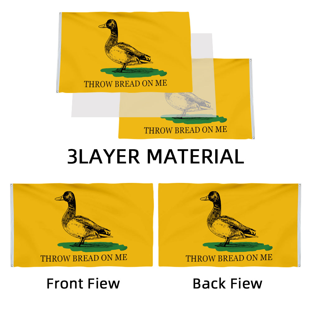 "Throw Bread On Me" Fun Duck flag 3x5ft banner man cave