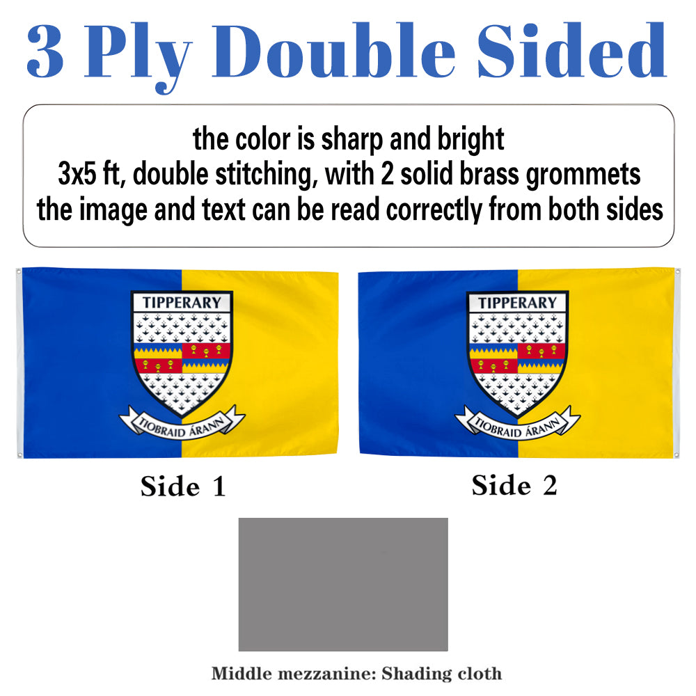 Tipperary County Coat of Arms Ireland flag 3x5ft banner man cave