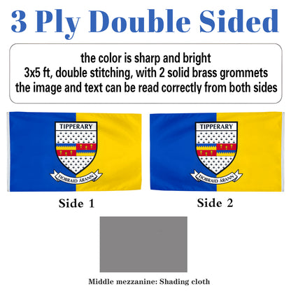 Tipperary County Coat of Arms Ireland flag 3x5ft banner man cave