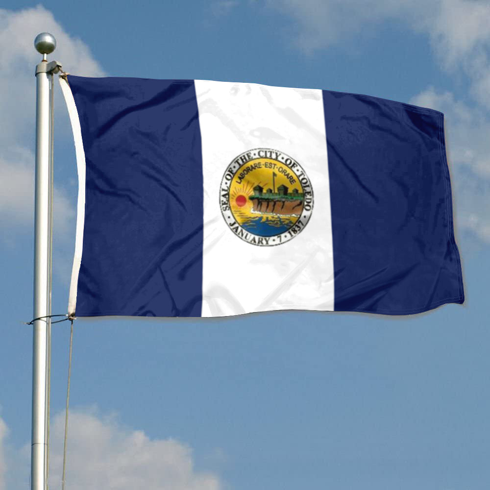 Toledo, Ohio Theme Flag: 3x5ft Man Cave American Urban Culture-Style Banner