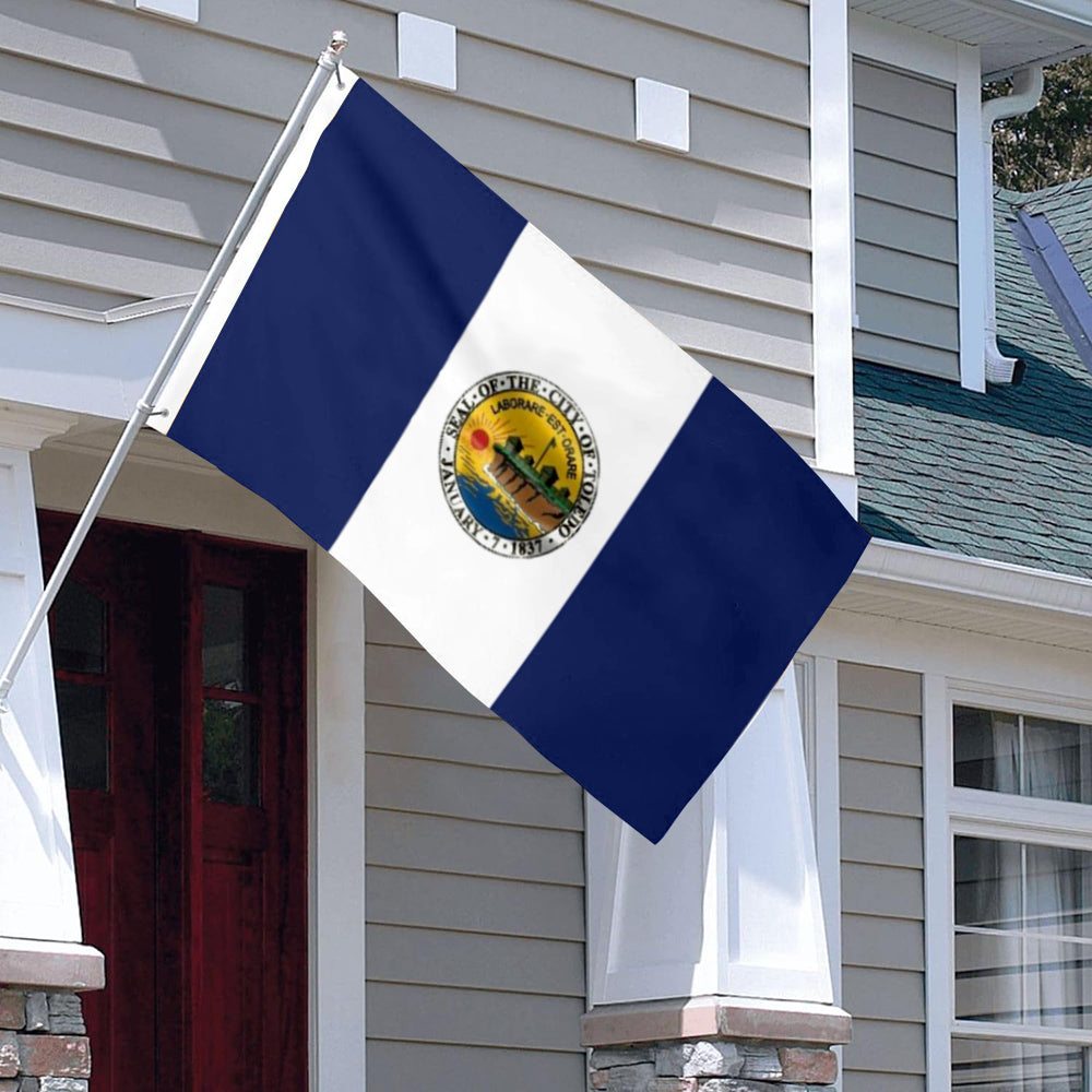 Toledo, Ohio Theme Flag: 3x5ft Man Cave American Urban Culture-Style Banner