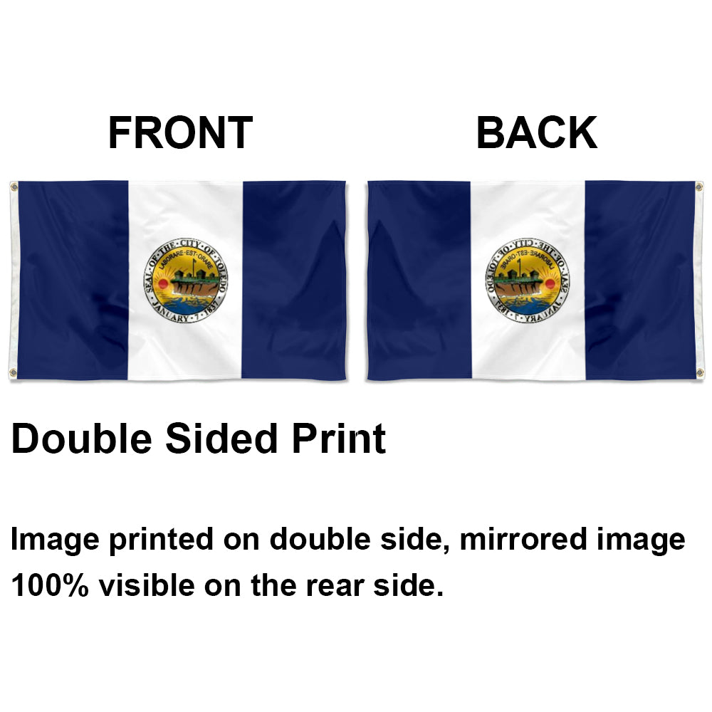 Toledo, Ohio Theme Flag: 3x5ft Man Cave American Urban Culture-Style Banner