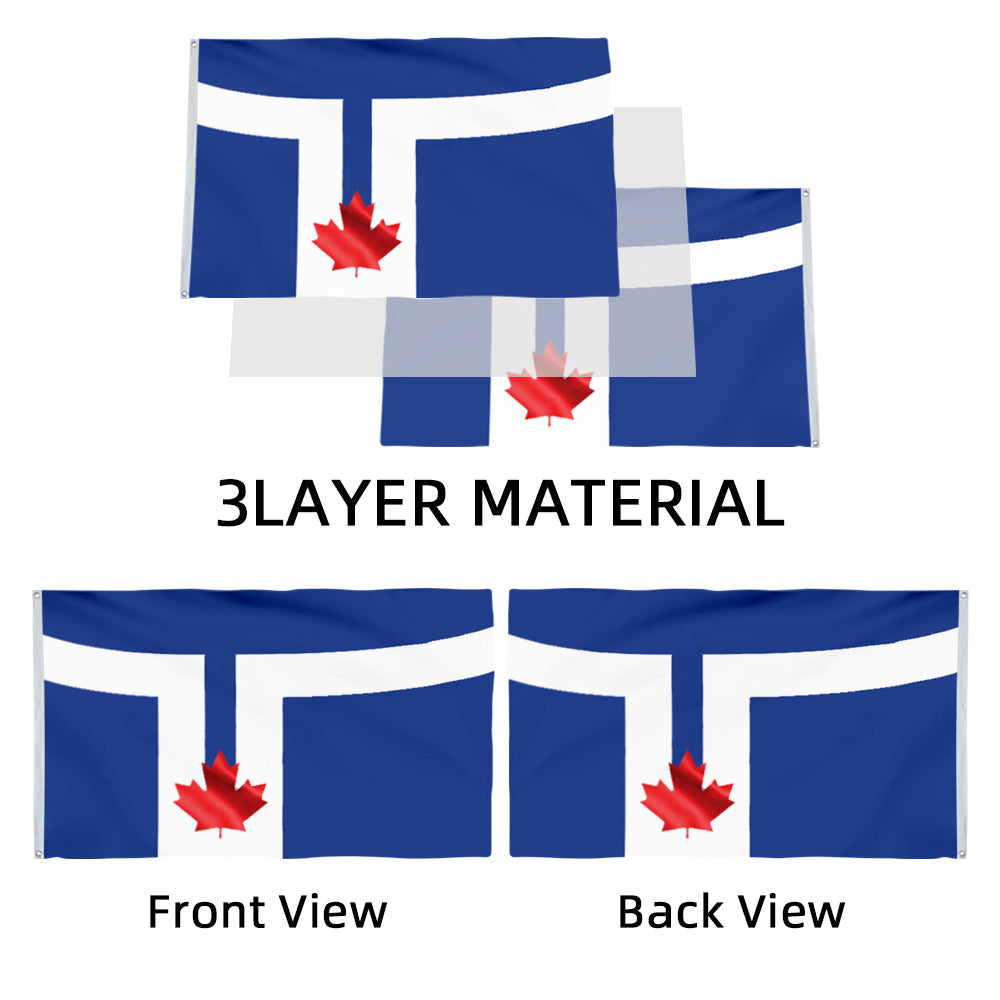 Toronto City Theme Flag: 3x5ft Man Cave Canadian Urban Culture-Style Banner