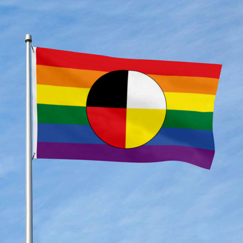 Two-Spirit Pride flag 3x5ft banner man cave