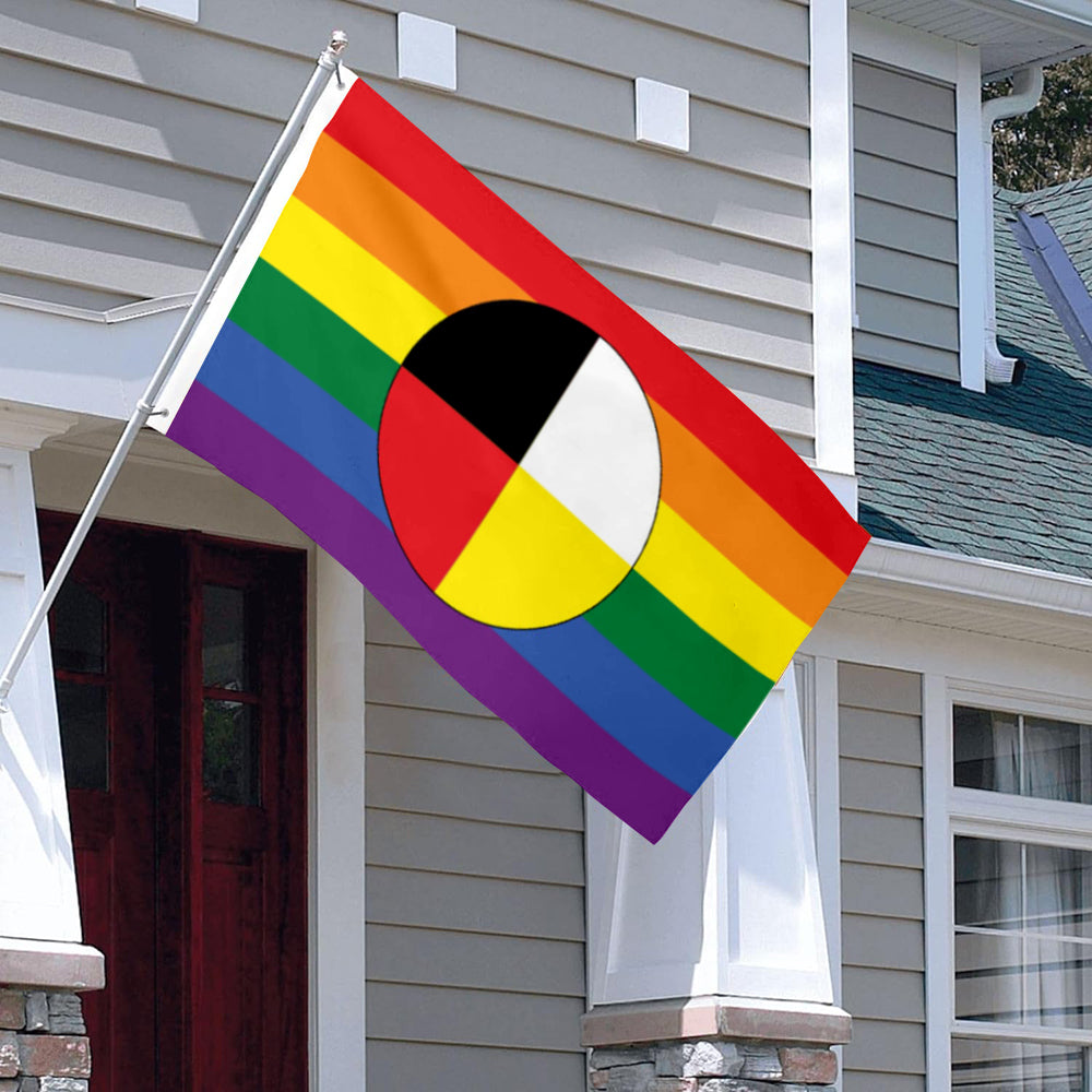 Two-Spirit Pride flag 3x5ft banner man cave