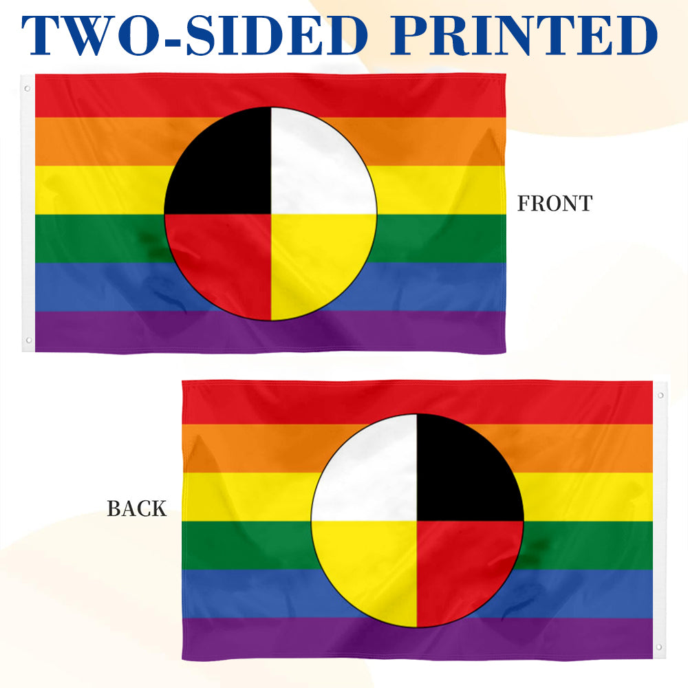 Two-Spirit Pride flag 3x5ft banner man cave