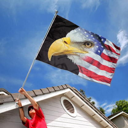 U.S. Flag with Bald Eagle Theme Flag: 3x5ft Man Cave American Culture-Style Banner