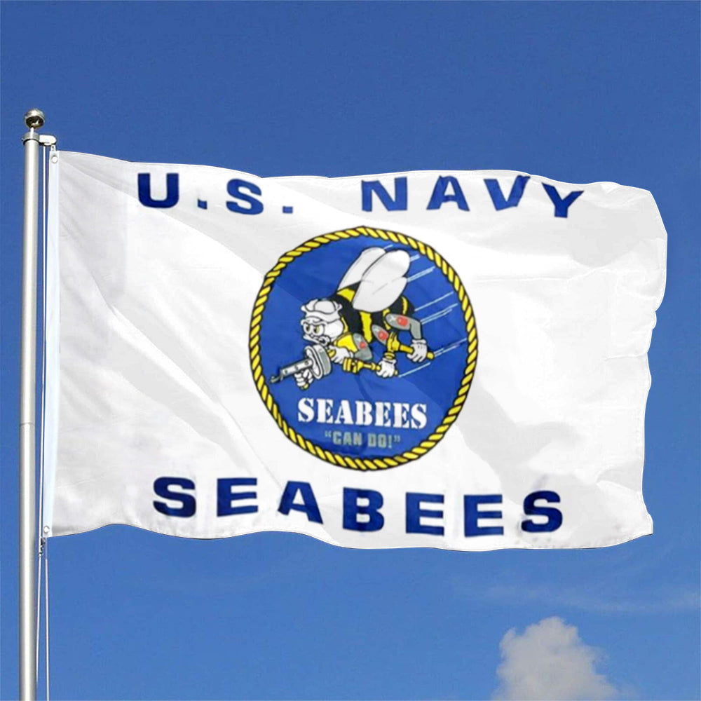 U.S. Navy Seabees flag 3x5ft banner man cave 3