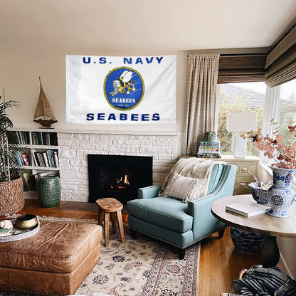 U.S. Navy Seabees flag 3x5ft banner man cave 3