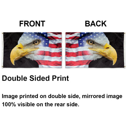 U.S. Flag with Bald Eagle Theme Flag: 3x5ft Man Cave American Culture-Style Banner