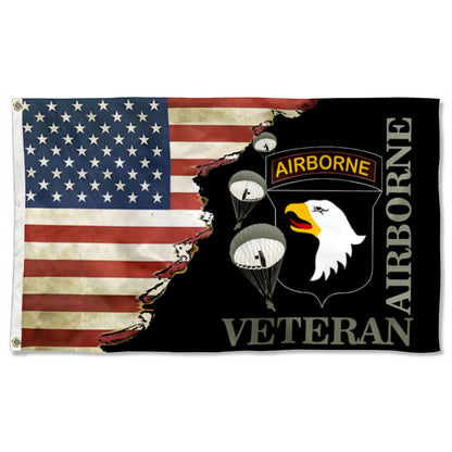101st Airborne Military Veteran flag 3x5ft banner man cave