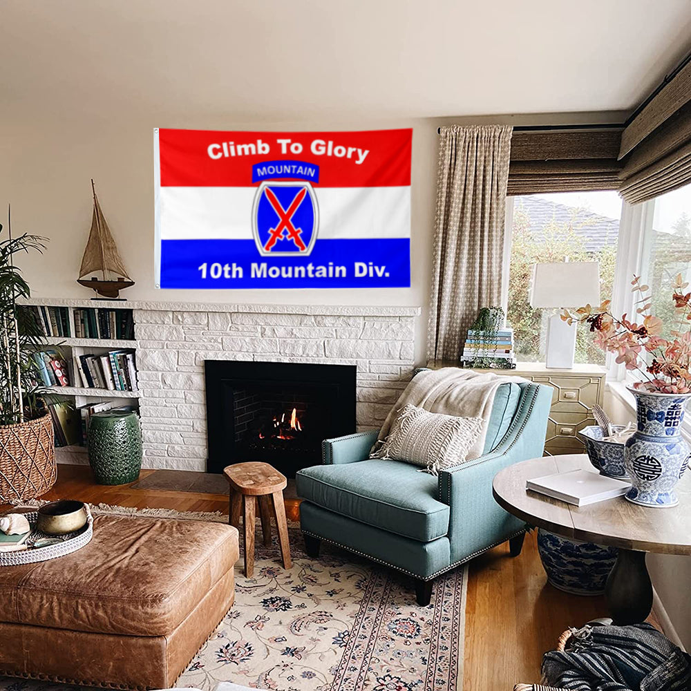 10th Mountain Division flag 3x5ft banner man cave