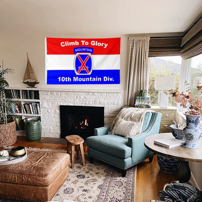 10th Mountain Division flag 3x5ft banner man cave