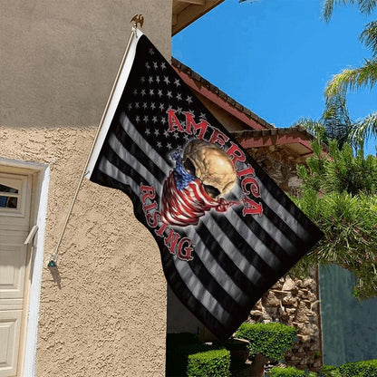 USA America Rising Black & Grey Skull flag 3x5ft banner man cave