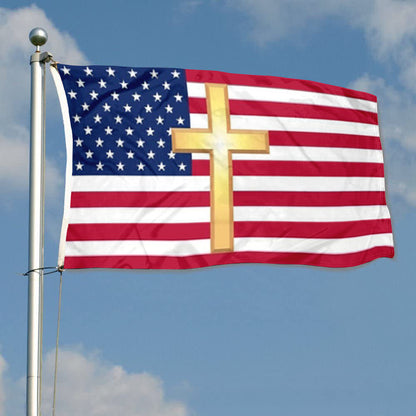 USA Christian Cross Jesus Christ flag 3x5ft banner man cave