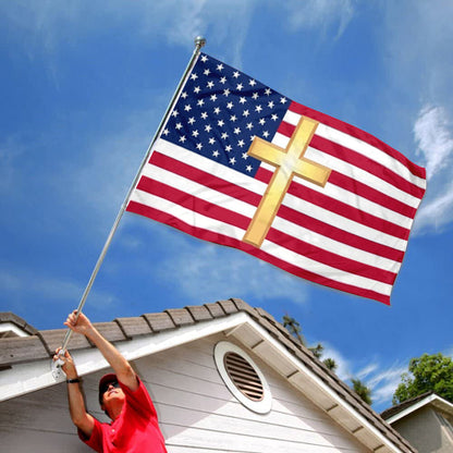 USA Christian Cross Jesus Christ flag 3x5ft banner man cave