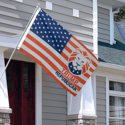 USA flag With Trump Lion Patriot Party Republican flags 3x5ft banner man cave