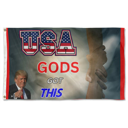 USA Gods Got This flag Trump MAGA trust God to save America flags 3x5ft banner man cave