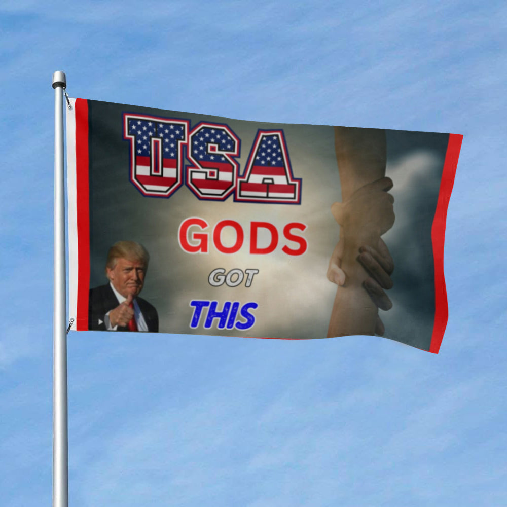USA Gods Got This flag Trump MAGA trust God to save America flags 3x5ft banner man cave