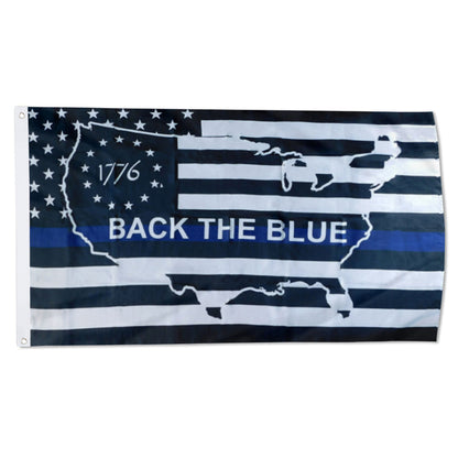 USA Thin Blue Line Betsy Ross 1776 Back The Blue flag 3x5ft banner man cave