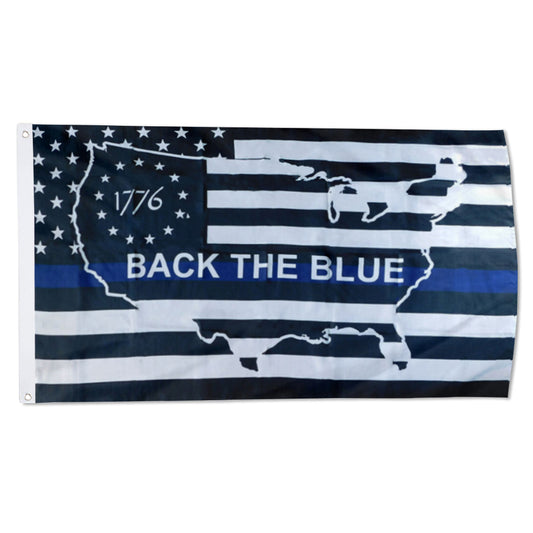USA Thin Blue Line Betsy Ross 1776 Back The Blue flag 3x5ft banner man cave