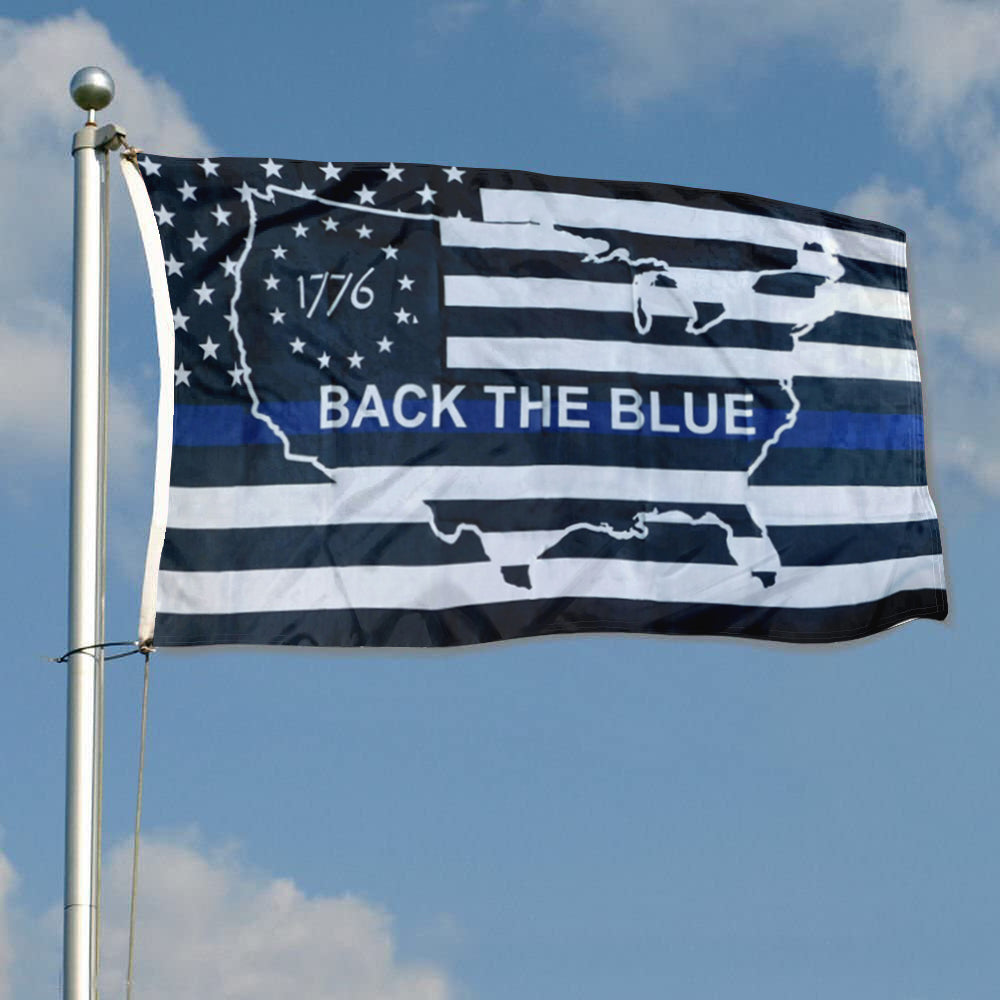 USA Thin Blue Line Betsy Ross 1776 Back The Blue flag 3x5ft banner man cave