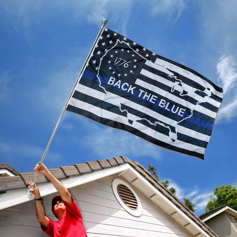 USA Thin Blue Line Betsy Ross 1776 Back The Blue flag 3x5ft banner man cave